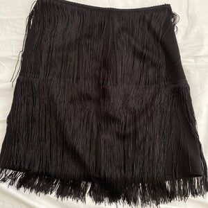 Black fringe skirt